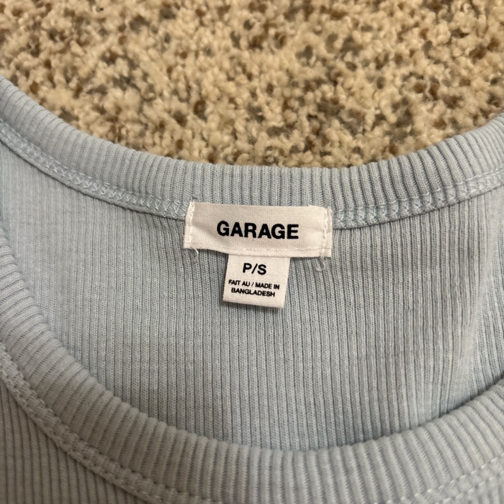 Garage Light Blue Ribbed Tank - Picture 2 of 3